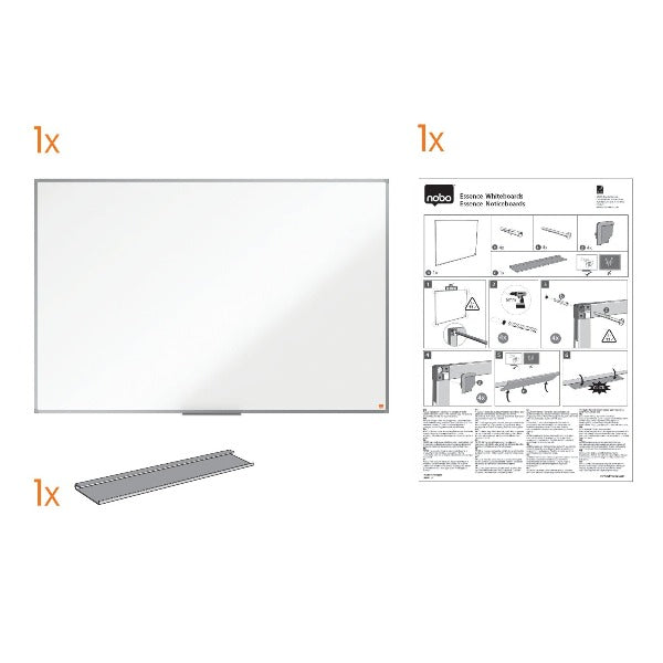 Whiteboard, Nobo, Essence, Lakeret stål, 150x100cm - OneStopLeanShop.dk